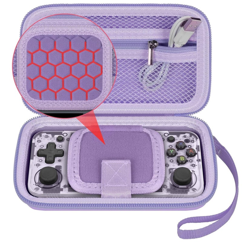 GWCASE Case Compatible with RG35XX H Retro Game Console, Handheld Emulator Gaming Player Storage Organizer for Anbernic for rg35xx h/for RG28XX Retroid Pocket Consoles, TF Card& Cable(Box Only) (Purple) - Image 5